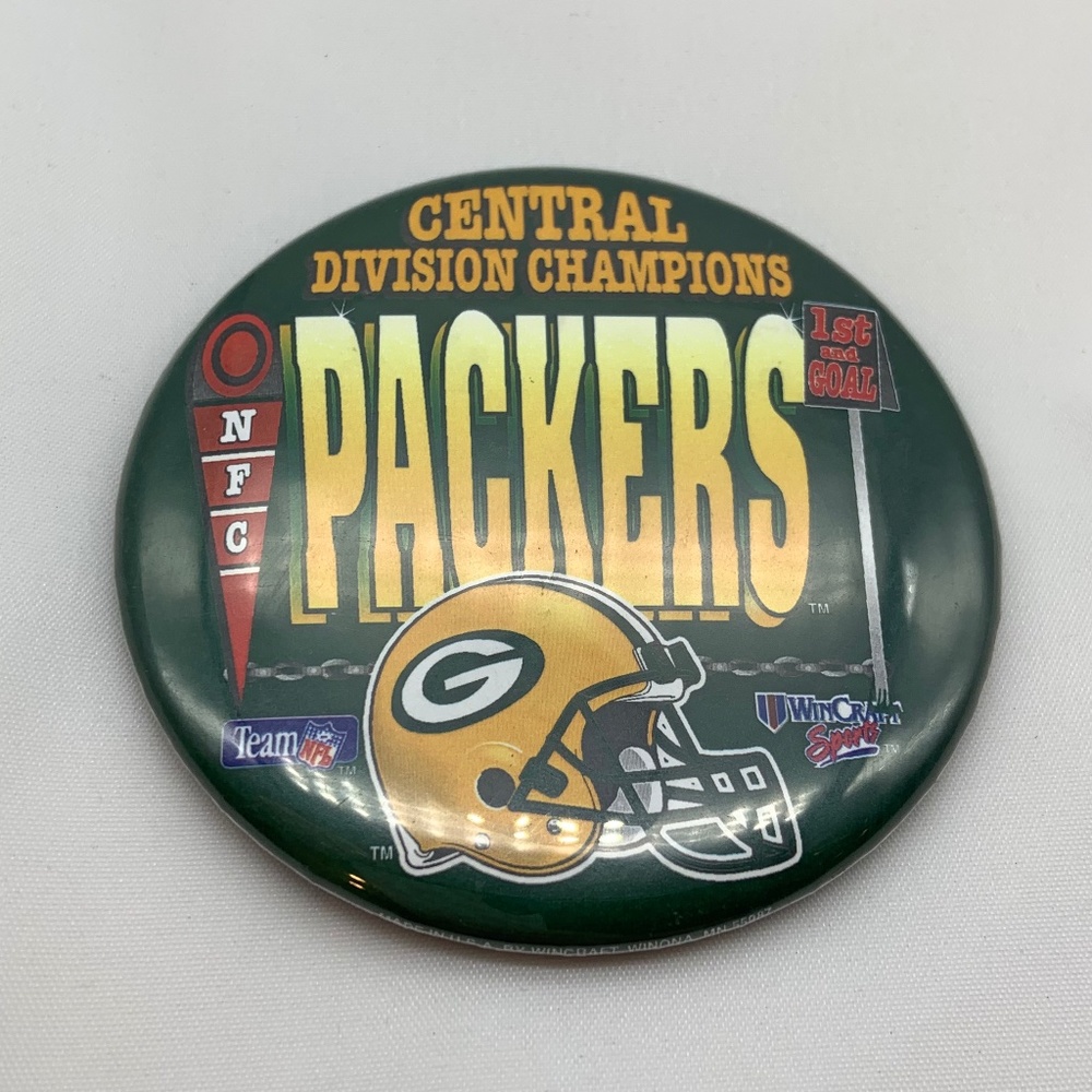 Vintage NFL Green Bay Packers Central Division Champions NFC Retro Button Pin